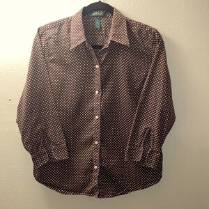 Lauren Ralph Lauren 3/4 sleeve women button down blouse